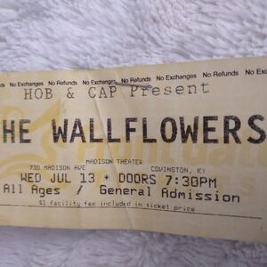 The Wallflowers ticket stub vintage unisex